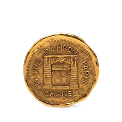 シャネル 31 RUE CAMBON ル カンボン ラウンド ブローチ ゴールド メッキ レディース CHANEL 【中古】