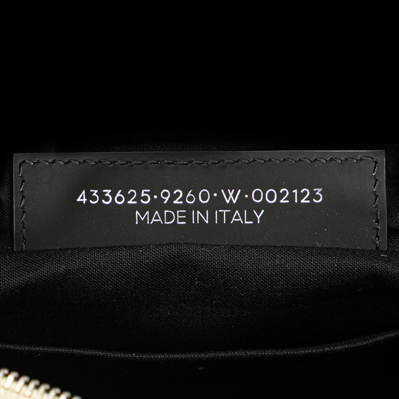 バレンシアガ ロゴ ボディバッグ ウエストバッグ 433625 ベージュ ブラック キャンバス レザー レディース BALENCIAGA 【中古】