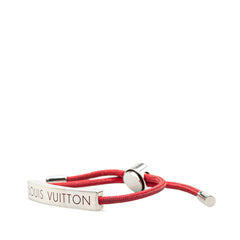 ルイ ヴィトン ブラスレ LVスペース ブレスレット M67418 シルバー レッド メタル ナイロン レディース LOUIS VUITTON 【中古】
