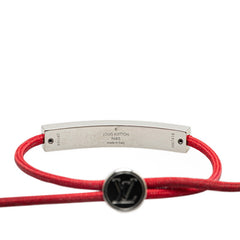 ルイ ヴィトン ブラスレ LVスペース ブレスレット M67418 シルバー レッド メタル ナイロン レディース LOUIS VUITTON 【中古】