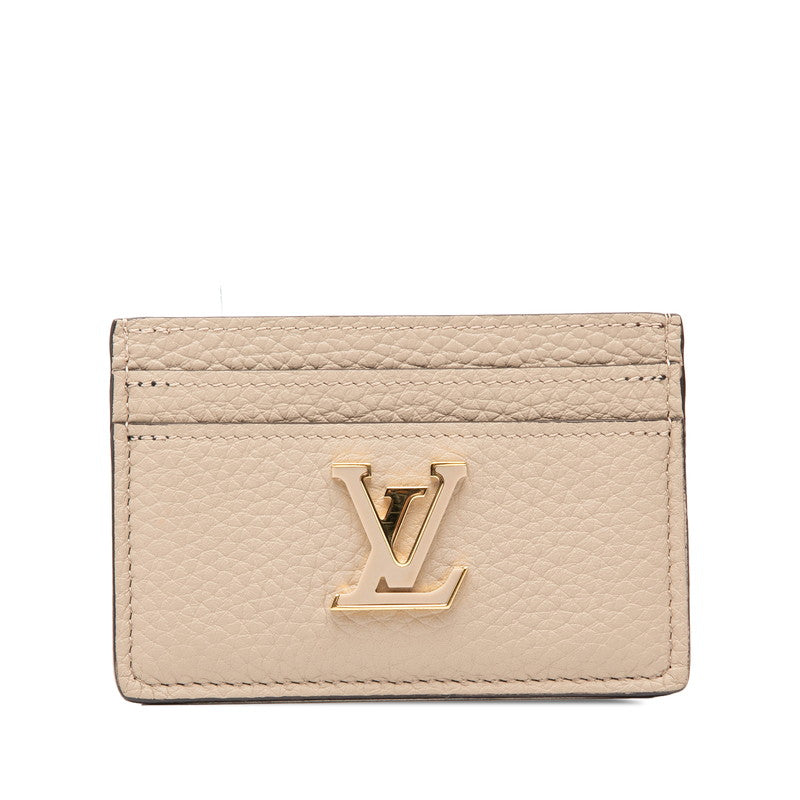 ルイ ヴィトン ポルト カルト カプシーヌ カードケース M11458 ガレ ベージュ レザー レディース LOUIS VUITTON 【中古】