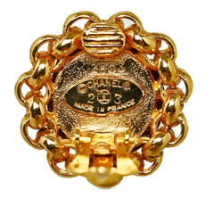 シャネル ココマーク グリポア イヤリング ゴールド レッド メッキ レディース CHANEL 【中古】
