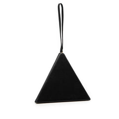 サンローラン カサンドラ YSLロゴ ピラミッド ハンドバッグ ポーチ ブラック レザー レディース SAINT LAURENT 【中古】