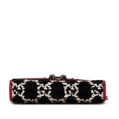グッチ GG ディオニュソス チェーン ショルダーウォレット 401231 ブラック レッド ツイード レザー レディース GUCCI 中古