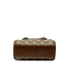 グッチ インターロッキングG GGスプリーム ミニ ショルダーバッグ ハンドバッグ 2WAY 671623 ベージュ PVC レザー レディース GUCCI 中古