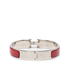 エルメス クリックH PM ブレスレット シルバー レッド メタル エナメル レディース HERMES 【中古】