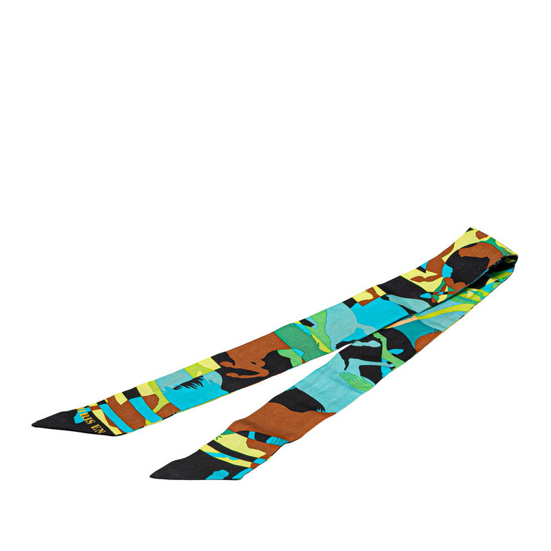 エルメス ツイリー EX-Libris en Camouflage エクスリブリス カモフラージュ スカーフ マルチカラー シルク レディース HERMES 【中古】