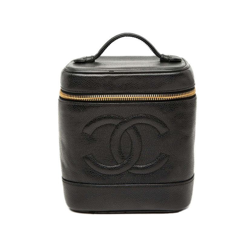 シャネル ココマーク バニティバッグ ハンドバッグ ブラック キャビアスキン レディース CHANEL 【中古】