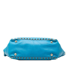 ヴァレンティノ ロックスタッズ ハンドバッグ ショルダーバッグ 2WAY ライトブルー レザー レディース VALENTINO 【中古】