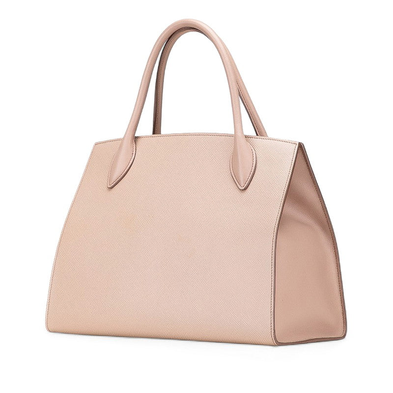 プラダ モノクローム ハンドバッグ ショルダーバッグ 2WAY ピンクベージ レザー レディース PRADA 【中古】