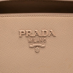 プラダ モノクローム ハンドバッグ ショルダーバッグ 2WAY ピンクベージ レザー レディース PRADA 【中古】