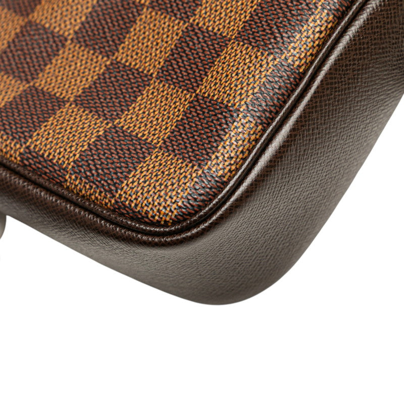 ルイ ヴィトン ダミエ トゥルース メイクアップ ポーチ ハンドバッグ N51982 ブラウン PVC レザー レディース LOUIS VUITTON 【中古】