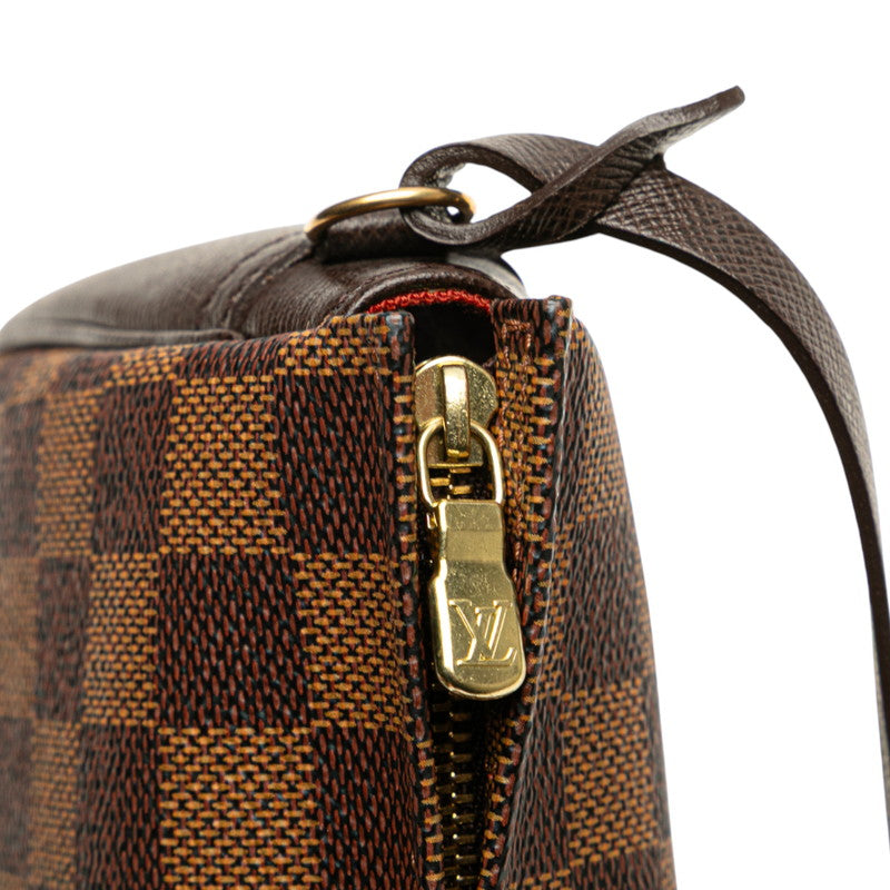 ルイ ヴィトン ダミエ トゥルース メイクアップ ポーチ ハンドバッグ N51982 ブラウン PVC レザー レディース LOUIS VUITTON 【中古】