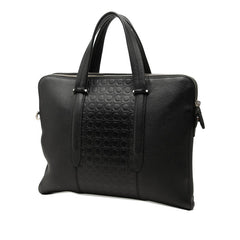 サルヴァトーレフェラガモ ガンチーニ ビジネスバッグ ショルダーバッグ 2WAY ブラック レザー メンズ Salvatore Ferragamo 中古