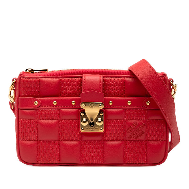 ルイ ヴィトン ダミエ ジャイアント ポシェット トロカ チェーン ショルダーバッグ M59049 ローズ ピンク レザー レディース LOUIS VUITTON 【中古】