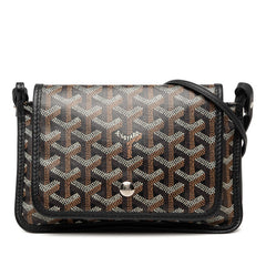 ゴヤール プリュメ 斜め掛け ショルダーバッグ ポーチウォレット ブラック ブラウン PVC レザー レディース GOYARD 【中古】