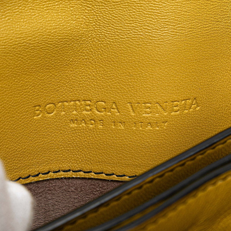ボッテガヴェネタ イントレチャート チェーン ショルダーバッグ イエロー レザー レディース BOTTEGAVENETA 【中古】