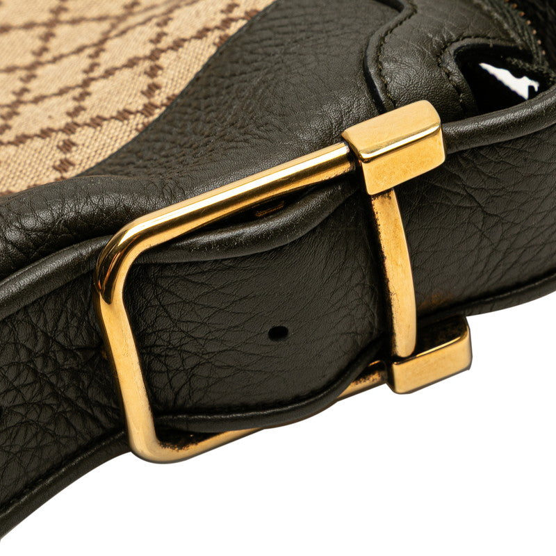 グッチ ディアマンテ ワンショルダーバッグ 257088 カーキ ベージュ キャンバス レザー レディース GUCCI 【中古】