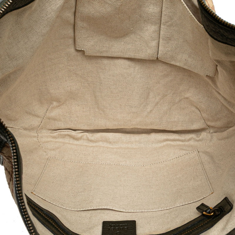 グッチ ディアマンテ ワンショルダーバッグ 257088 カーキ ベージュ キャンバス レザー レディース GUCCI 【中古】