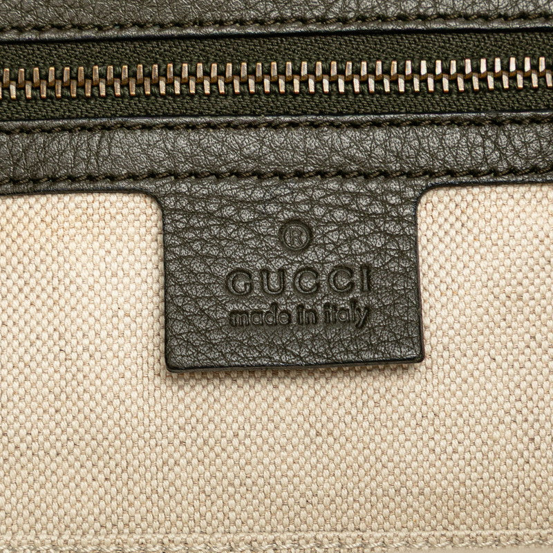 グッチ ディアマンテ ワンショルダーバッグ 257088 カーキ ベージュ キャンバス レザー レディース GUCCI 【中古】