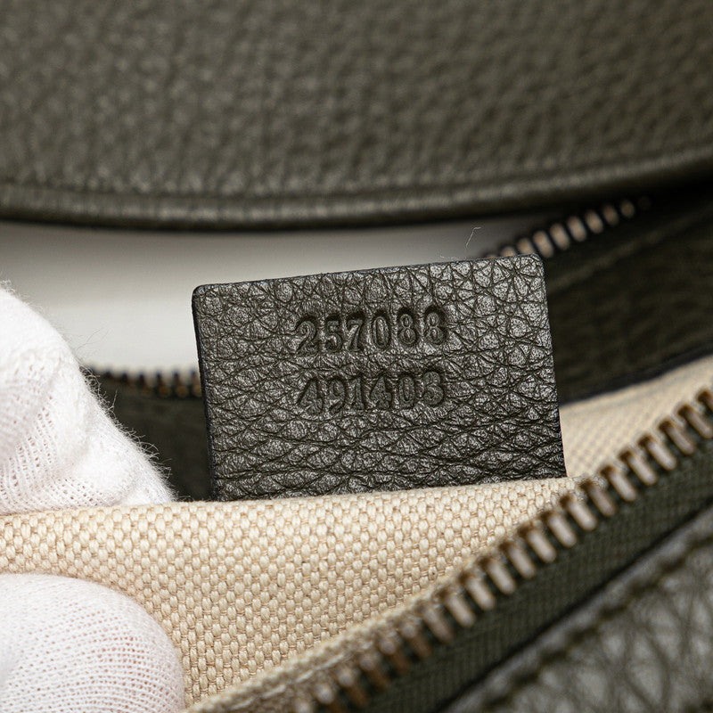 グッチ ディアマンテ ワンショルダーバッグ 257088 カーキ ベージュ キャンバス レザー レディース GUCCI 【中古】