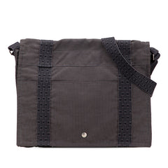 エルメス エールライン バサスMM 斜め掛け ショルダーバッグ メッセンジャーバッグ グレー ブラック キャンバス レディース HERMES 【中古】