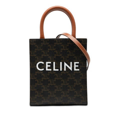 セリーヌ トリオンフ バーティカルカバ ミニ ハンドバッグ ショルダーバッグ 2WAY ブラウン PVC レザー レディース CELINE 【中古】