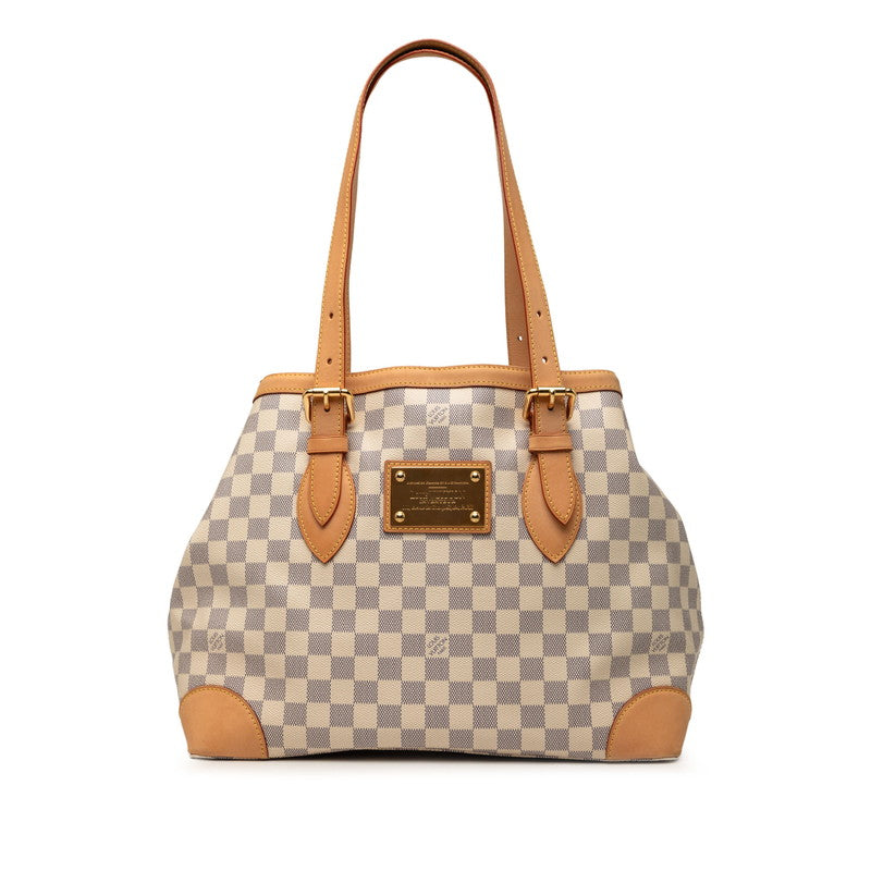 ルイ ヴィトン ダミエ アズール ハムステッドMM トートバッグ ショルダーバッグ N51206 ブラウン PVC レザー レディース LOUIS VUITTON 【中古】
