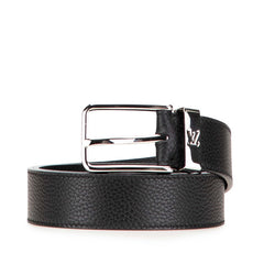 ルイ ヴィトン サンチュール ポンヌフ ベルト 80/32 M6066 ブラック シルバー レザー メタル メンズ LOUIS VUITTON 【中古】