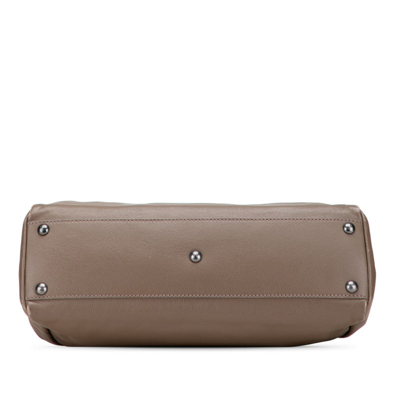 フェンディ ピーカブー ミディアム ハンドバッグ ショルダーバッグ 2WAY 8BN226 グレージュ ブラウン レザー レディース FENDI 【中古】