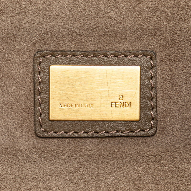 フェンディ ピーカブー ミディアム ハンドバッグ ショルダーバッグ 2WAY 8BN226 グレージュ ブラウン レザー レディース FENDI 【中古】