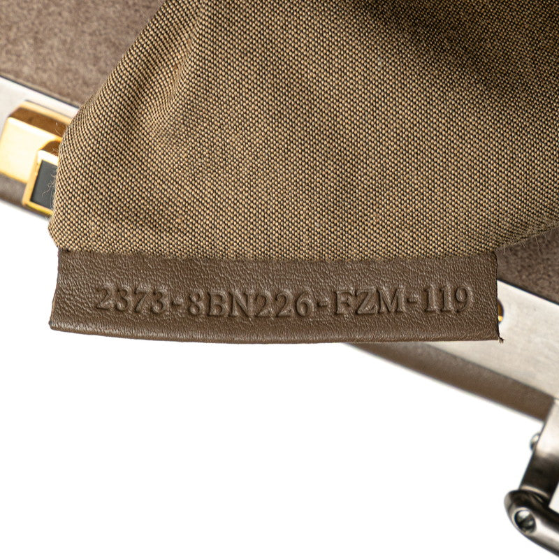 フェンディ ピーカブー ミディアム ハンドバッグ ショルダーバッグ 2WAY 8BN226 グレージュ ブラウン レザー レディース FENDI 【中古】
