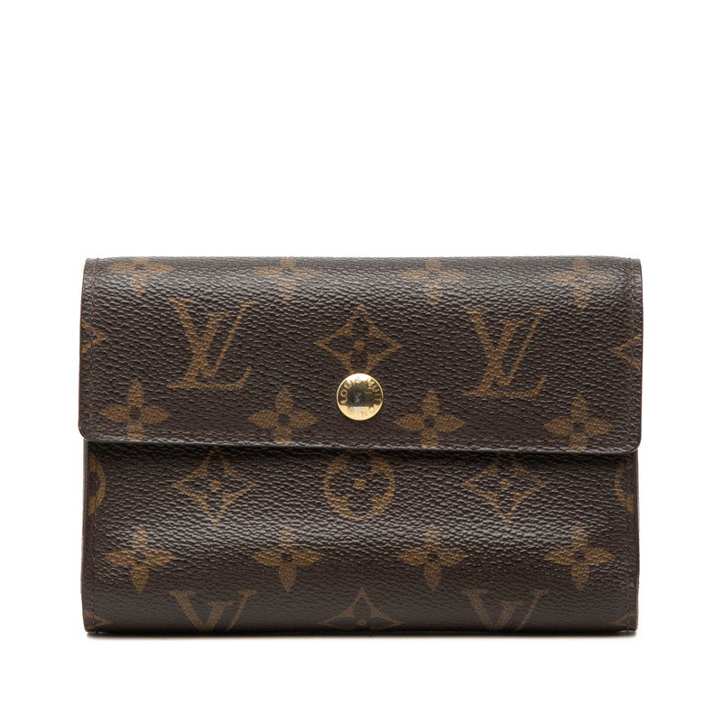 ルイ ヴィトン モノグラム ポルトフォイユ アレクサンドラ 二つ折り財布 M60047 ブラウン PVC レディース LOUIS VUITTON 【中古】