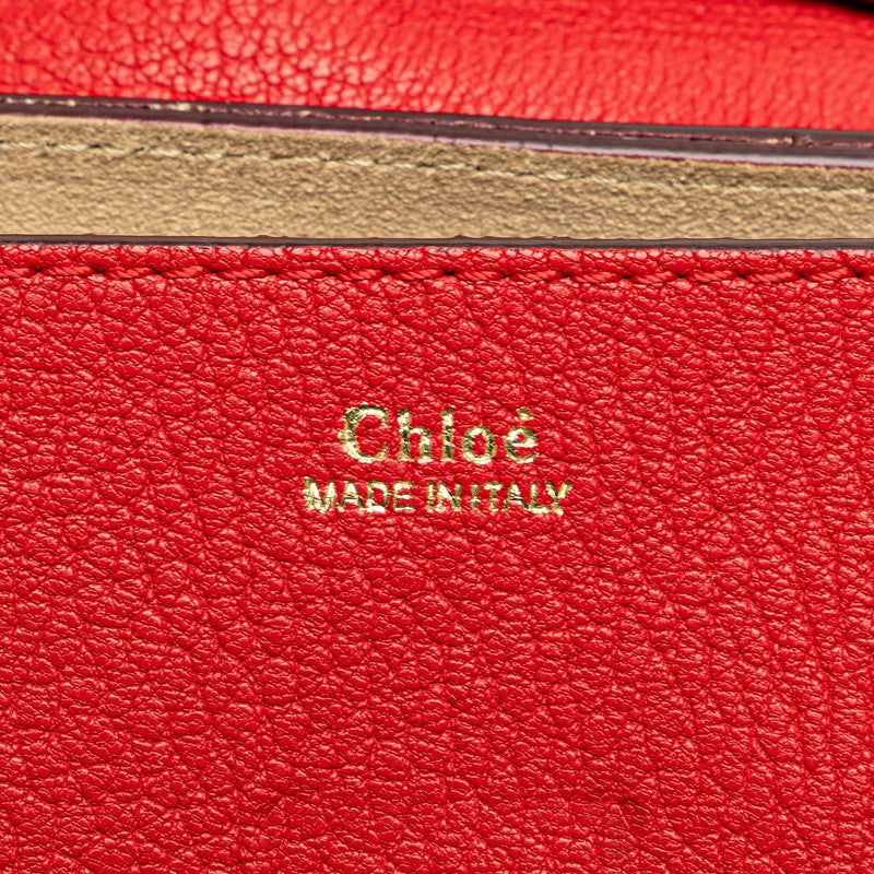 クロエ ドリュー チェーン ショルダーバッグ 3S1031 レッド レザー レディース Chloe 【中古】
