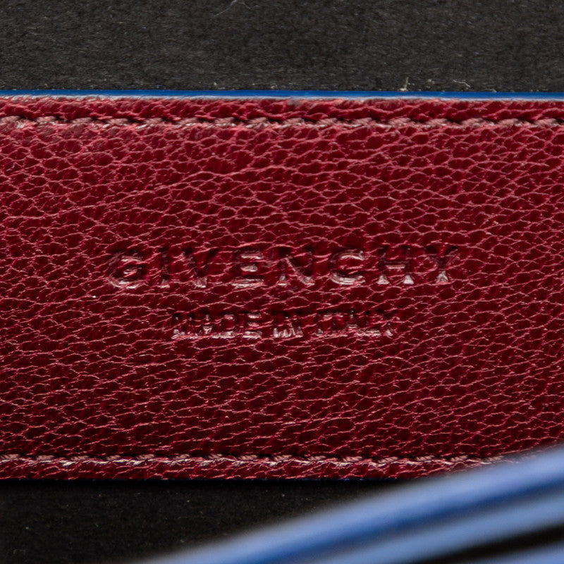 ジバンシー GV3 チェーンハンドバッグ ショルダーバッグ 2WAY ワインレッド ブルー レザー スウェード レディース Givenchy 【中古】
