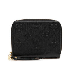ルイ ヴィトン モノグラム アンプラント ジッピーコインパース コインケース M60574 ノワール ブラック レザー レディース LOUIS VUITTON 【中古】