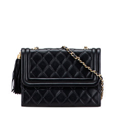 シャネル マトラッセ タッセル ココマーク チェーン ショルダーバッグ ブラック ゴールド金具 ラムスキン レディース CHANEL 【中古】