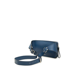 ヴァレンティノ ロゴ ボディバッグ ウエストバッグ ブルー レザー レディース VALENTINO 【中古】