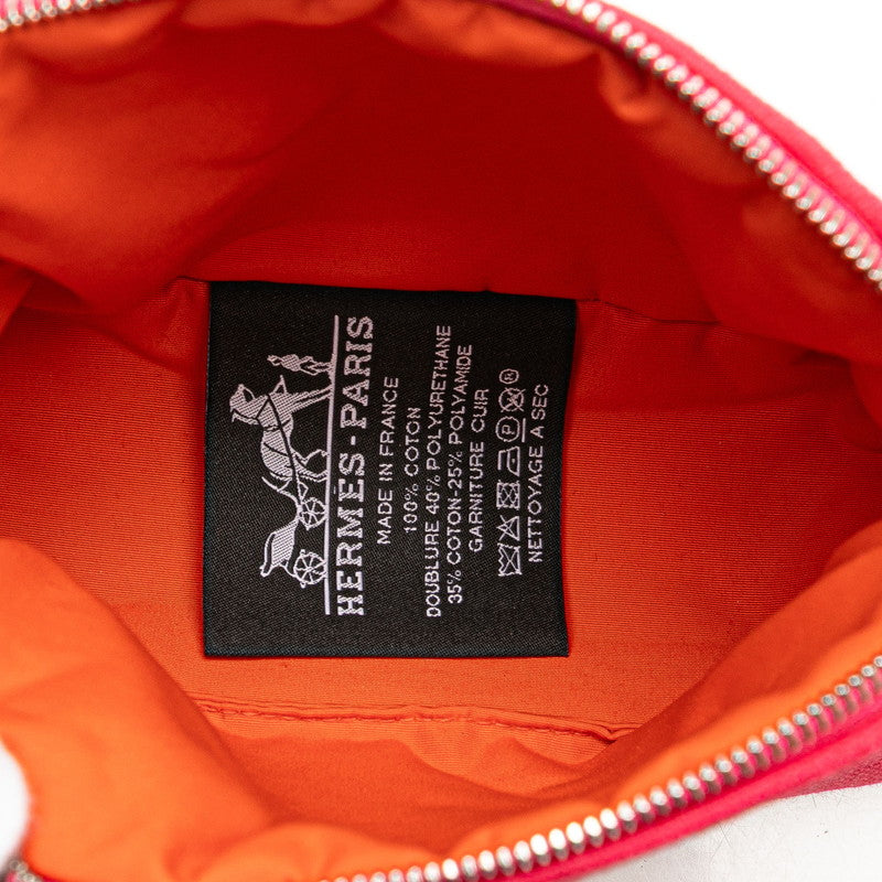 エルメス ボリードポーチ ミニミニ ポーチ ハイビスカス ピンク キャンバス レディース HERMES 【中古】
