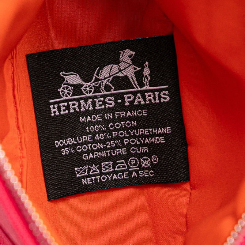 エルメス ボリードポーチ ミニミニ ポーチ ハイビスカス ピンク キャンバス レディース HERMES 【中古】