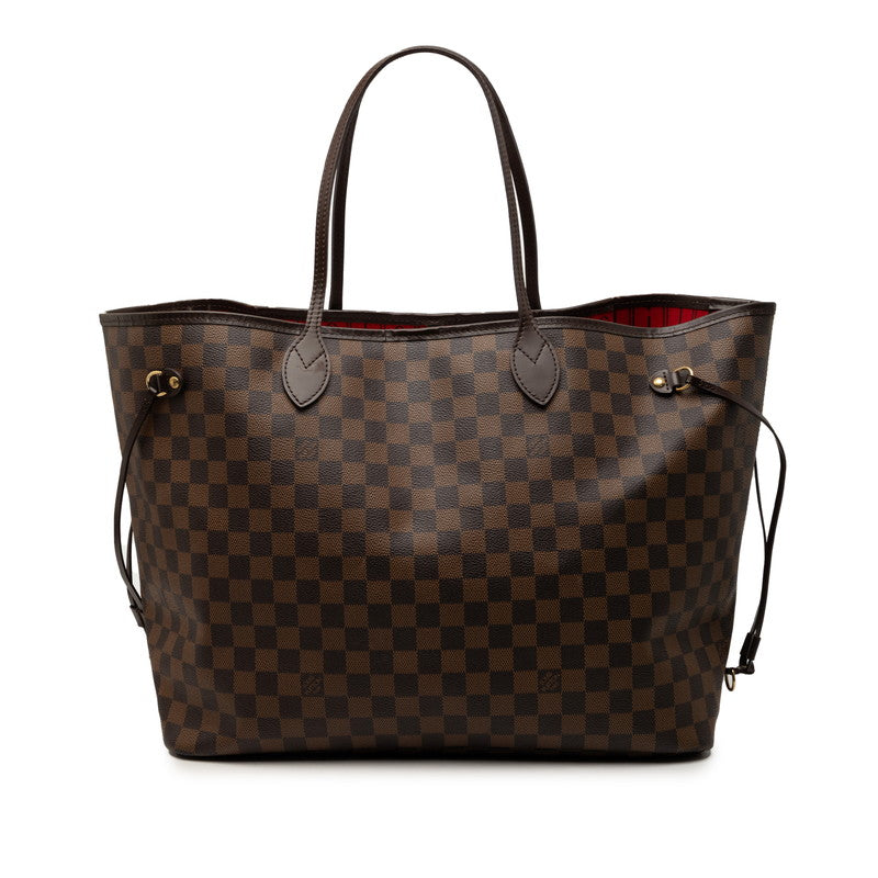 ルイ ヴィトン ダミエ ネヴァーフルGM トートバッグ ショルダーバッグ N51106 ブラウン PVC レザー レディース LOUIS VUITTON 【中古】