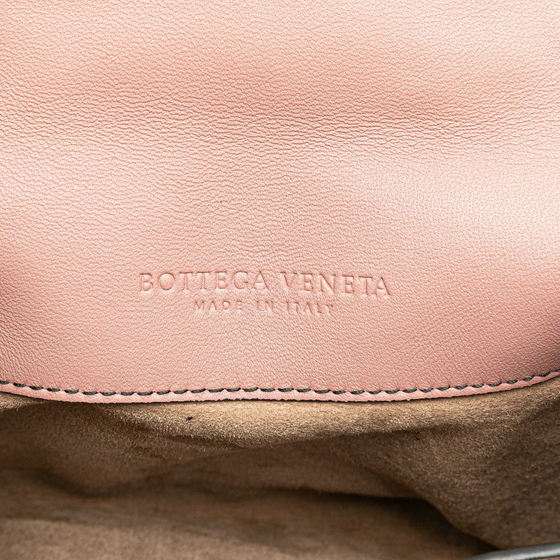 ボッテガヴェネタ イントレチャート 斜め掛け ショルダーバッグ ベージュ ピンク レザー レディース BOTTEGAVENETA 【中古】