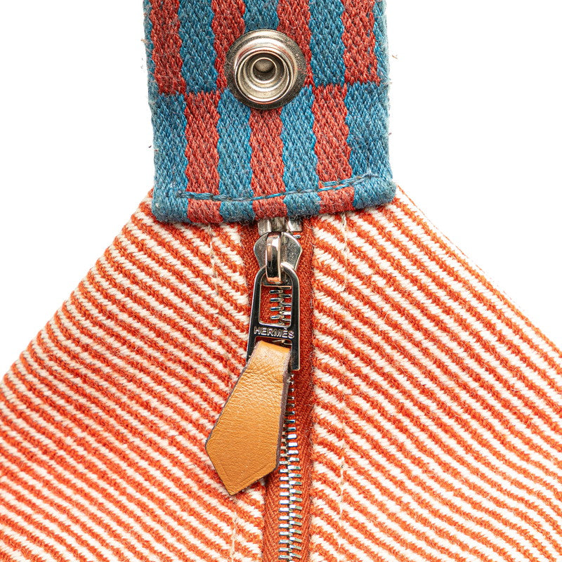 エルメス ブリッド ア ブラックPM ハンドバッグ ポーチ レッド ブルー トワルアッシュ レディース HERMES 【中古】