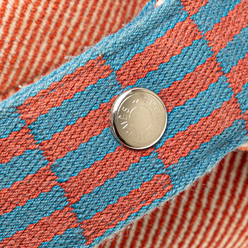エルメス ブリッド ア ブラックPM ハンドバッグ ポーチ レッド ブルー トワルアッシュ レディース HERMES 【中古】