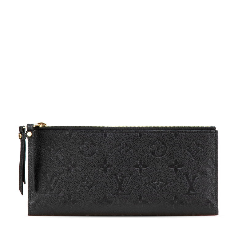 ルイ ヴィトン モノグラム アンプラント ポルトフォイユ アデル 長財布 M62528 ノワール レザー レディース LOUIS VUITTON 【中古】