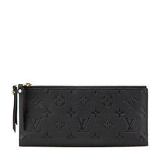 ルイ ヴィトン モノグラム アンプラント ポルトフォイユ アデル 長財布 M62528 ノワール レザー レディース LOUIS VUITTON 【中古】