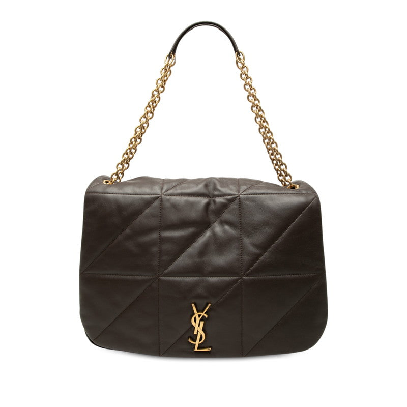 サンローラン ジェイミー ラージ チェーン ショルダーバッグ 805859 ブラウン レザー レディース SAINT LAURENT 中古