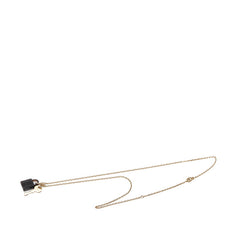 エルメス アミュレットパドロックPM ペンダントネックレス ゴールド ブラウン メッキ バッファローホーン レディース HERMES 【中古】