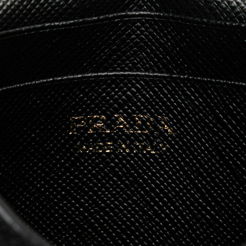 プラダ 三角ロゴプレート チェーン ショルダーバッグ ブラック サフィアーノレザー レディース PRADA 【中古】