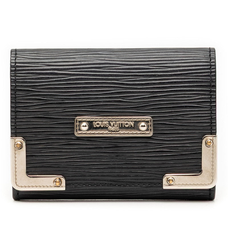 ルイ ヴィトン エピ アンヴェロップ カルト ドゥ ヴィジット ロゴプレート カードケース ブラック レザー メンズ LOUIS VUITTON 【中古】